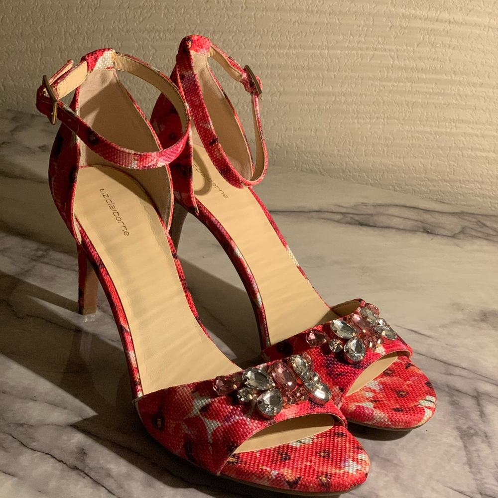 Liz Claiborne Embellished “Heidy” Heels, worn once. UEC.. BUNDLE AND SAVE